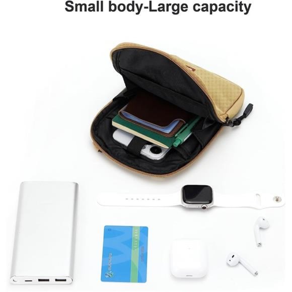 Small Crossbody Bag for Men, Mini Messenger Bag Shoulder Bag for Phone Passport - Picture 4 of 6